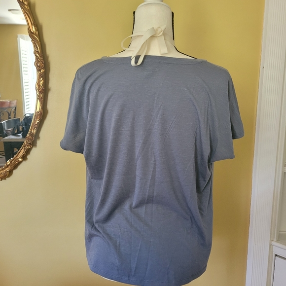 Mossimo Target blue cross tummy concealer short sleeve top womens medium - Picture 3 of 5
